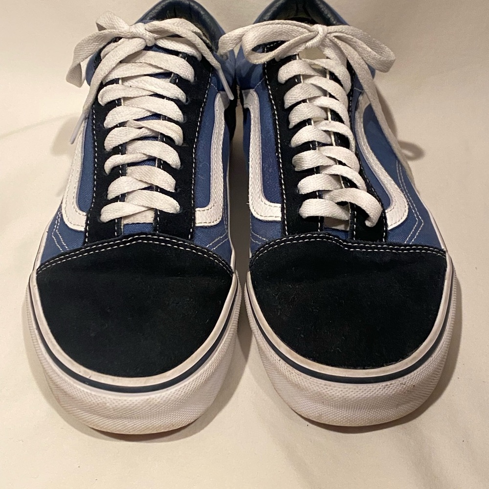 💙 Vans Old Skool Navy/White Low Sneakers – Suede & Canvas, Men’s Size 9 - Picture 6 of 11